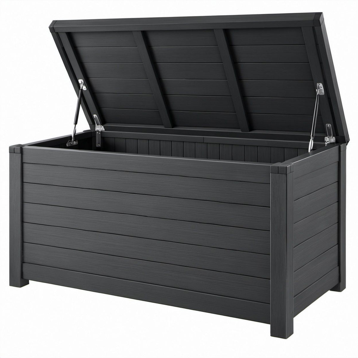 Aufbewahrungsbox aus Polypropylen, Anthrazit, 130 x 70 x 64 cm, mit Klappdeckel