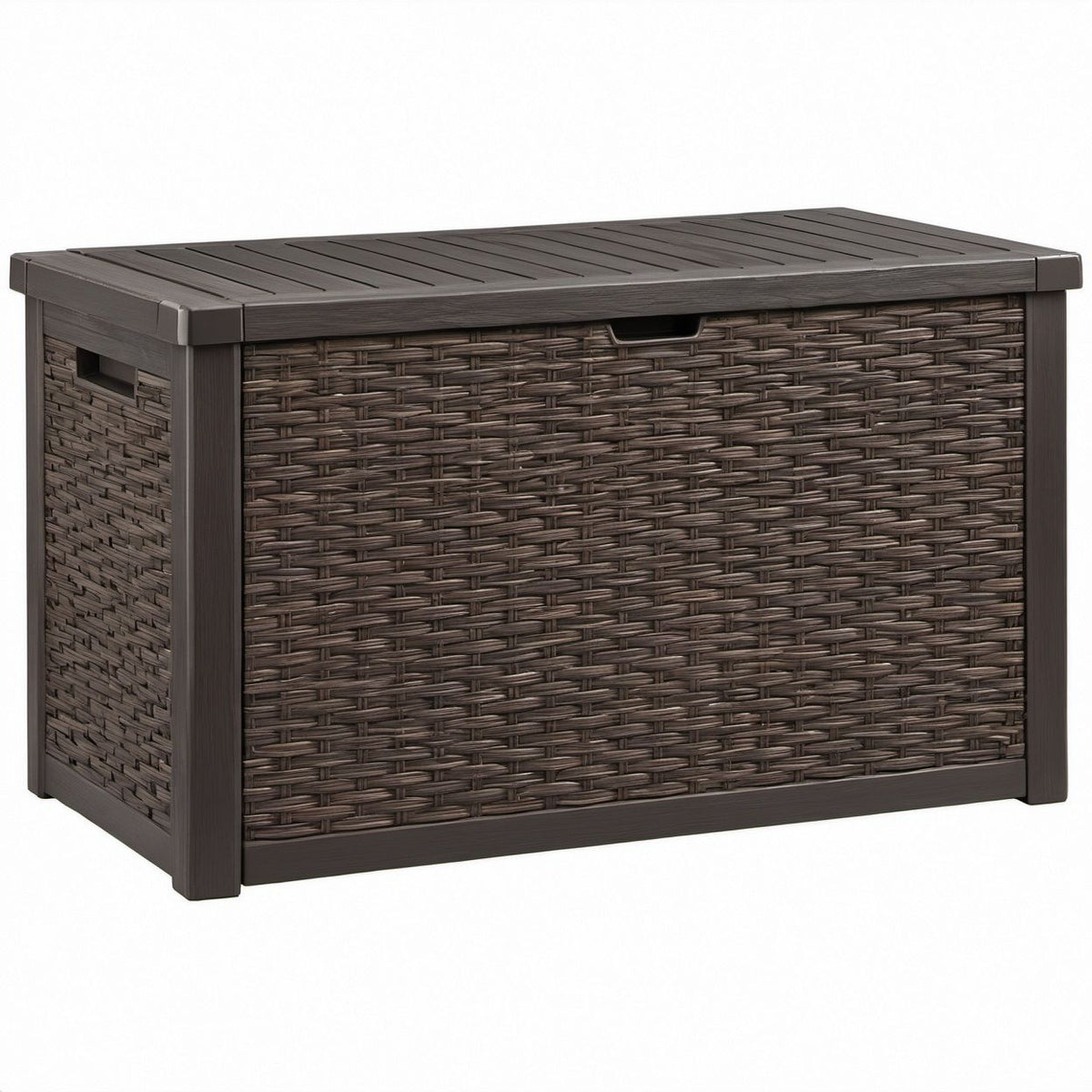 Rechteckige Aufbewahrungsbox mit Deckel aus Polypropylen in Dunkelbraun, 120 x 56 x 63 cm, 440 l
