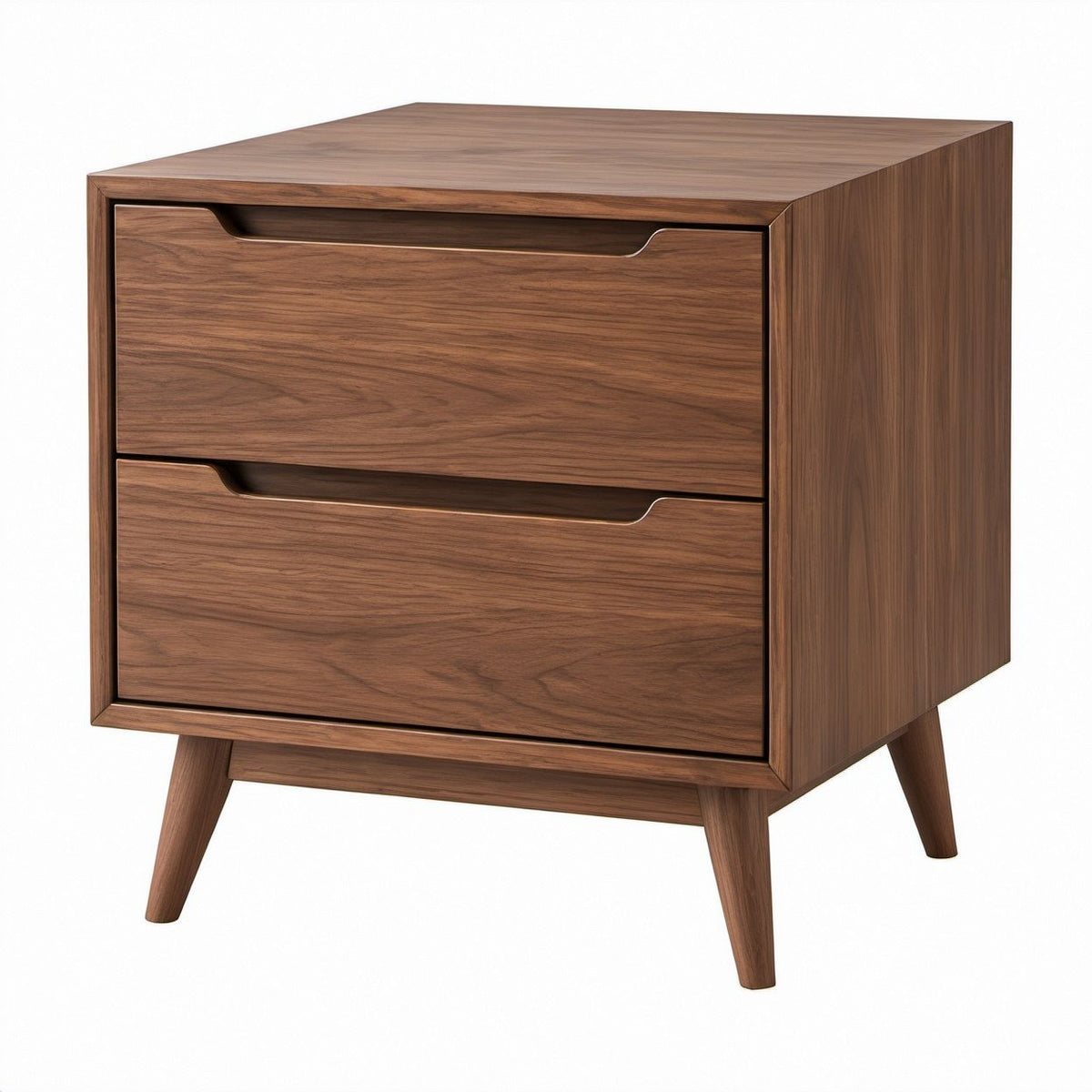 Nachttisch mit 2 Schubladen, Walnussbraun, 50 x 40 x 60 cm