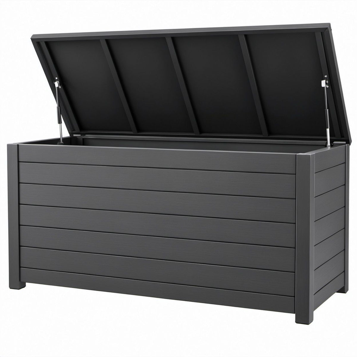 Garten-Aufbewahrungsbox aus Polypropylen, Anthrazit, 120 x 61 x 63 cm, 400 L
