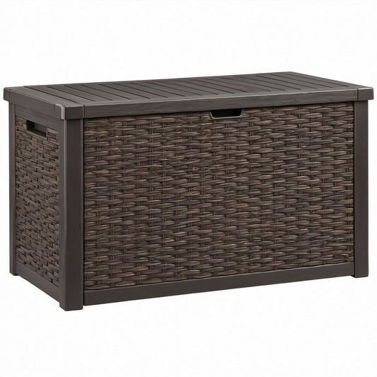 Rechteckige Aufbewahrungsbox mit Deckel aus Polypropylen in Dunkelbraun, 120 x 56 x 63 cm, 440 l